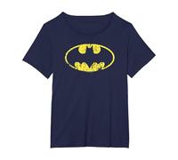 Batman Classic Logo Distressed Maglietta, Donna Plus-Size, Navy, 4X