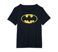 Batman Classic Logo Distressed Maglietta, Donna Plus-Size, Nero, 4X
