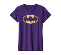 Batman Classic Logo Distressed Maglietta, Donna, Viola, XL