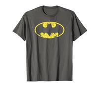 Batman Classic Logo Distressed Maglietta, Uomo, Asfalto, 4XL