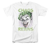 Batman Classic TV Joker Chaos Reigns DC Comics T-Shirt Da Uomo Bianco In Cotone