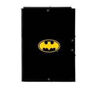 BATMAN GAME OVER - Cartella portadocumenti con 3 fogli, ideale per bambini di diverse età, comoda e versatile, qualità e resistenza, 26 x 36,5 cm, Nero, M, Casual