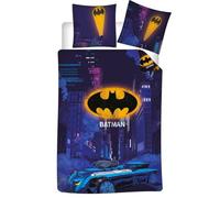 Batman Gotham City Batmobile Copripiumino Singolo 140x200 + Federa 65x65 | Set lenzuola reversibile | Misto cotone asciugatura rapida Oeko-Tex | DC Comics | Bambini & teen | Regalo | Idea regalo