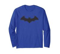 Batman Hush Logo Grey Maglia a Manica, Unisex per Adulti, Blu Reale, M