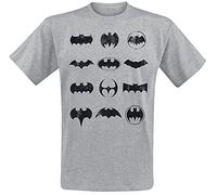 Batman Icons Through Time Uomo T-Shirt Grigio XL 100% Cotone Regular