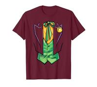 Batman Joker Costume Maglietta, Uomo, Bordeaux, 3XL