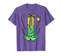 Batman Joker Costume Maglietta, Uomo, Viola mélange, 3XL