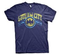 BATMAN Licenza Ufficiale Gotham City Uomo Maglietta (Blu Scuro), Medium