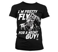 Batman Licenza Ufficiale I´m Pretty Fly for A Night Guy Donna Maglietta (Nero), Medium