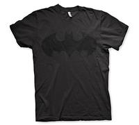 BATMAN Licenza Ufficiale Inked Logo Uomo Maglietta (Nero), Medium