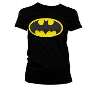 BATMAN Licenza Ufficiale Signal Logo Donna Maglietta (Nero), Small