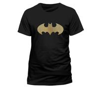 Batman LOGO TRI COLORE PUNTI T-SHIRT Ufficiale Nera Unisex - DC Comics Eroe
