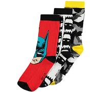 Abbigliamento Dc Comics: Batman - Crew Socks Black (Calzini Tg. 39/42) (3Pack)