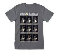 DC Comics Many Moods of Batman T-Shirt, Grigio, M Uomo