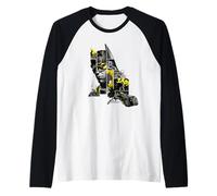 Batman Panel Portrait And Batmobile Maglia con Maniche Raglan