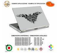 Batman pipistrelli cartoon adesivo notebook tablet sticker cropped black white