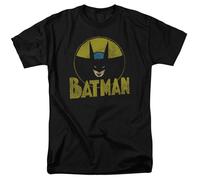 Batman Retro Bat Tondo DC Comics T-Shirt Da Uomo Nero Cotone 100%