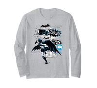 Batman Running Black And Blue Kanji Maglia a Manica