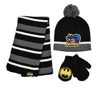 Batman Scarf Hat and Mitten Set for Toddler Boys Age 2-4