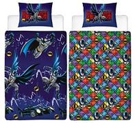 Batman Set copripiumino singolo - design cavaliere oscuro - Set di biancheria da letto reversibile con licenza ufficiale con