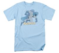 Batman T-Shirt Uomo Retro DC Comics Licenza Ufficiale Blu Chiaro