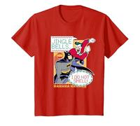 Batman: The Animated Series Jingle Bells I Do Not Smell Maglietta, Bambini, Rosso, 10 Anni