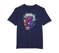 Batman Two-Face Just Face Maglietta, Uomo Taglie Grandi, Navy, 3X Tall