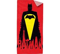 Batman vs. Superman 0122082 Telo Mare Bat Signal, 100% Cotone, Rosso, 38,70 X 25,8 X 3,1 cm