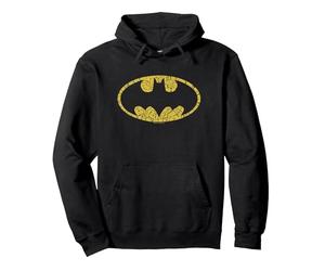 Batman Word Logo Felpa con Cappuccio, Unisex per Adulti, Nero, L