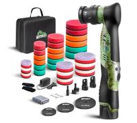 BATOCA S5 Mini Lucidatrice Auto a Batteria Lucidatrice Rotorbitale Casuale e Rotativa Kit Lucidatura Fari Auto con 2 batterie da 12V 6 velocità 2000-5500giri/min Per La Lucidatura e La Cura Dell'auto
