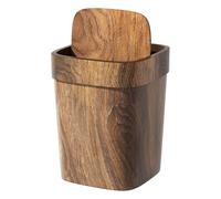 Baton In Legno - Bathod Bash Can | Bin Di Rifiuti Di Carta Rettangolo | Canna Di Spazzatura A Prova D'Odore 12 Litri Con Coperchio Per Lavanderia Cucina Sotto L'Anima Farm
