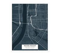 Baton Rouge mappa della città arte della parete paesaggio urbano moderno...