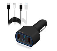 BatPower UL 120W 90W PD USB-C Caricabatteria da Auto per HP Spectre X360 Surface Book 2 Laptop PRO X 7 Go Apple dell XPS Razer Lenovo ASUS Acer USB C Car Charger Alimentazione Auto Adattatore USB QC