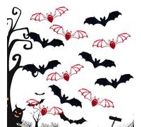 Bats Wall Decor, Halloween Stickers, 3d Waterproof Design with 5.91x3.54 Inches, Haunted Room for Classroom, Garage, Living Room, Car, Bedroom, Window, Haunted House, Door, Black