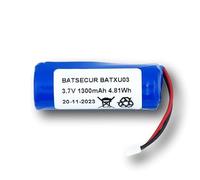 BATSÉCUR - Batteria di allarme BATXU03 Compatibile con 1UR18500Y, BATRXU03X, RXU03X DAITEM Hager DIAGRAL - 3.7V 1300mAh Li-ion