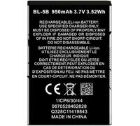 Batt Batteria compatibile con BL-5B [950mAh] per Nokia 3220, 3230, Nokia 5070, 5300 XPRESSMUSIC, Nokia 6021, 6060, 6070,6080,6120 Classic, 6121 Classic, 6124 Classic, Nokia 7260,7360 , Nokia N800