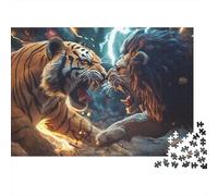 Battaglia della Tigre Selvaggia - Confronto tra Bestie Fantastiche - Puzzle di Logica Animale - Gioco per Famiglie - Attività Rilassante - Set da 1000 Pezzi - 38x26cm/1000PZ