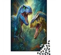 Battaglia di dinosauriPuzzle 1000 Pezzi Per Adulti, Scena preistorica fantasygiochi EduGattoivi, Sfide, Decorazioni Per La Casa70x50cm/1000pcs