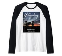 Battaglia di Gettysburg Guerra Civile Maglia con Maniche Raglan