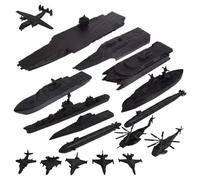 Battaglia Giocattolo 17pcs/Set di Giocattoli proporzionali realistici Set da Battaglie comprende Navi e Aerei educativi e Regali a Motore pregiati per Bambini, blackbattleship