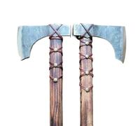 Battaglia medievale | Replica del Niemann norvegese | Testa in acciaio forgiata a mano | Ascia da campeggio e da collezione(B)
