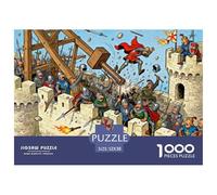 Battaglie medievali dei castelli europei Puzzle in Legno Impermeabile DIY Puzzles Da 1000 Pezzi Per Adulti Impossibili Per Decorazioni Domestiche