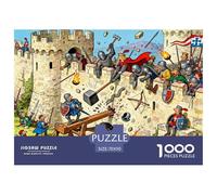 Battaglie medievali dei castelli europei Puzzle in Legno Impermeabile DIY Puzzles Da 1000 Pezzi Regali Per Adulti Sfidanti E Rompicapo Per Decorazioni Domestiche