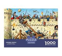 Battaglie medievali dei castelli europei Puzzle in Legno Impermeabile DIY Puzzles Da 1000 Pezzi Regali Per Adulti Sfidanti E Rompicapo Giochi Educativi