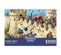 Battaglie medievali dei castelli europei Puzzle in Legno Impermeabile Puzzles Da 1000 Pezzi Regali Per Adulti Sfidanti E Rompicapo Giochi Educativi