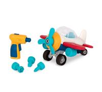 Battat Aereo da trasporto smontabile Wonder Wheels con trapano | Set da 27 con aereo giocattolo smontabile, trapano e 3 punte inclusi; ali, motori, ruote e finestrino rimovibili; 3+ anni