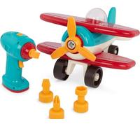 Battat- Take Apart Airplane Aereo Montabile e Smontabile-Aereoplano Trapano-Costruzione di Giocattoli per Bambini dai 3 Anni in su (25 Pezzi), Colore Blu e Rosso, BT2517Z