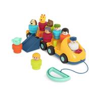 Battat - Autobus giocattolo con parti mobili e 9 figure - Giocattolo per lo sviluppo di bambini e ragazzi - Tirare per girare - 18 mesi +