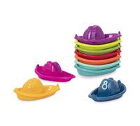Battat - Barche impilate - Giocattolo da bagno numerato e impilabile - Barchette galleggianti per il bagno, la piscina e la spiaggia - Giocattolo educativo - 6 mesi +