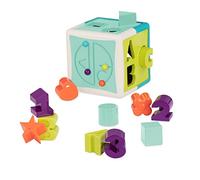Battat Cubo selezionatore di Forme con Lettere, Numeri e Perline | Set da 13 con 12 pezzi da ordinare, labirinto di perline e alette morbide per estrarre le forme, 2+ anni
